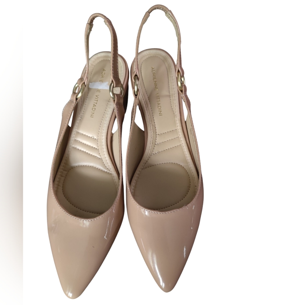 Marc Fisher Tan Jovanni Slingback Block Heel Size 10 NWOB